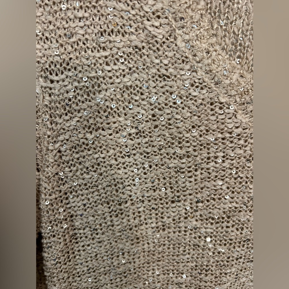 LOFT sequin blouse Color Taupe Size M - Picture 5 of 5